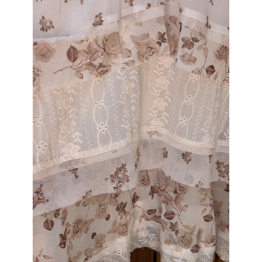 Altard State Bellani Floral Tiered Lace Maxi Skirt Ivory Mocha XL NEW - Picture 5 of 10